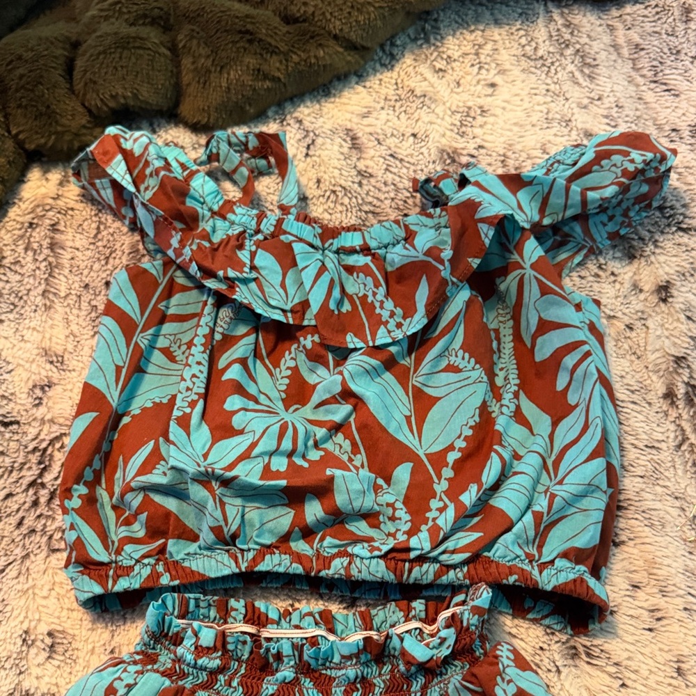Floral Kids Janie and Jack Hawaiian print Set - Picture 3 of 8